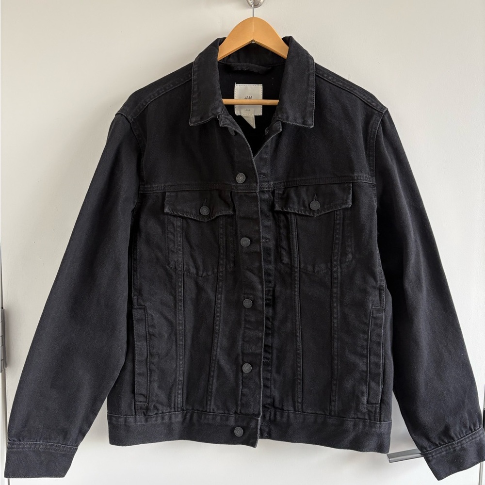H&M Black Denim Jacket Size M